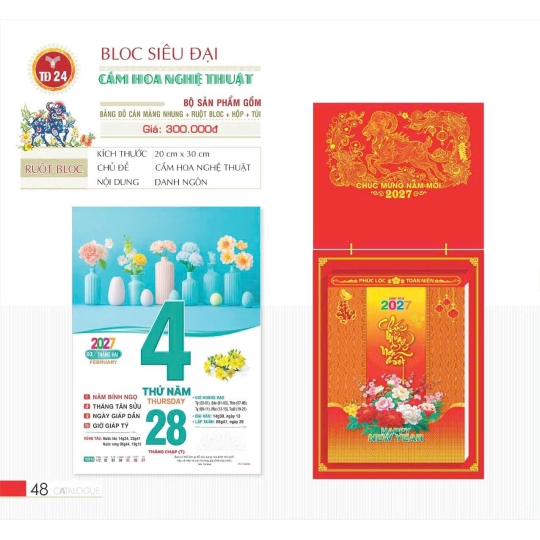 Lịch Cắm Hoa Nghệ Thuật