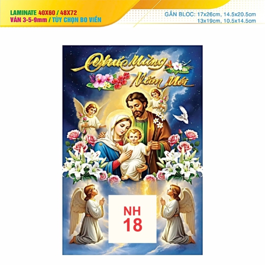 Bìa lịch lamina NH18