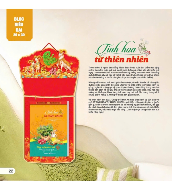LỊCH TINH HOA TỪ THIÊN NHIÊN
