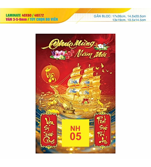 Bìa lịch lamina NH05