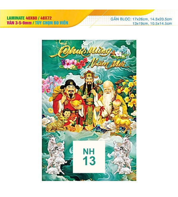 Bìa lịch lamina NH13