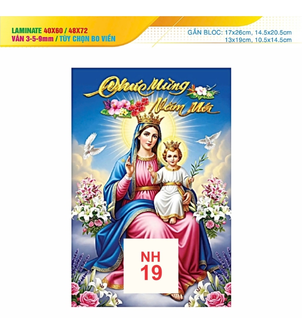 Bìa lịch lamina NH19